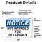 Signmission Not Intended For Occupancy, 14 in W x Rectangle, Vinyl Decal OS-2PACK-NS-D-1014-L-15187 - alternate 2